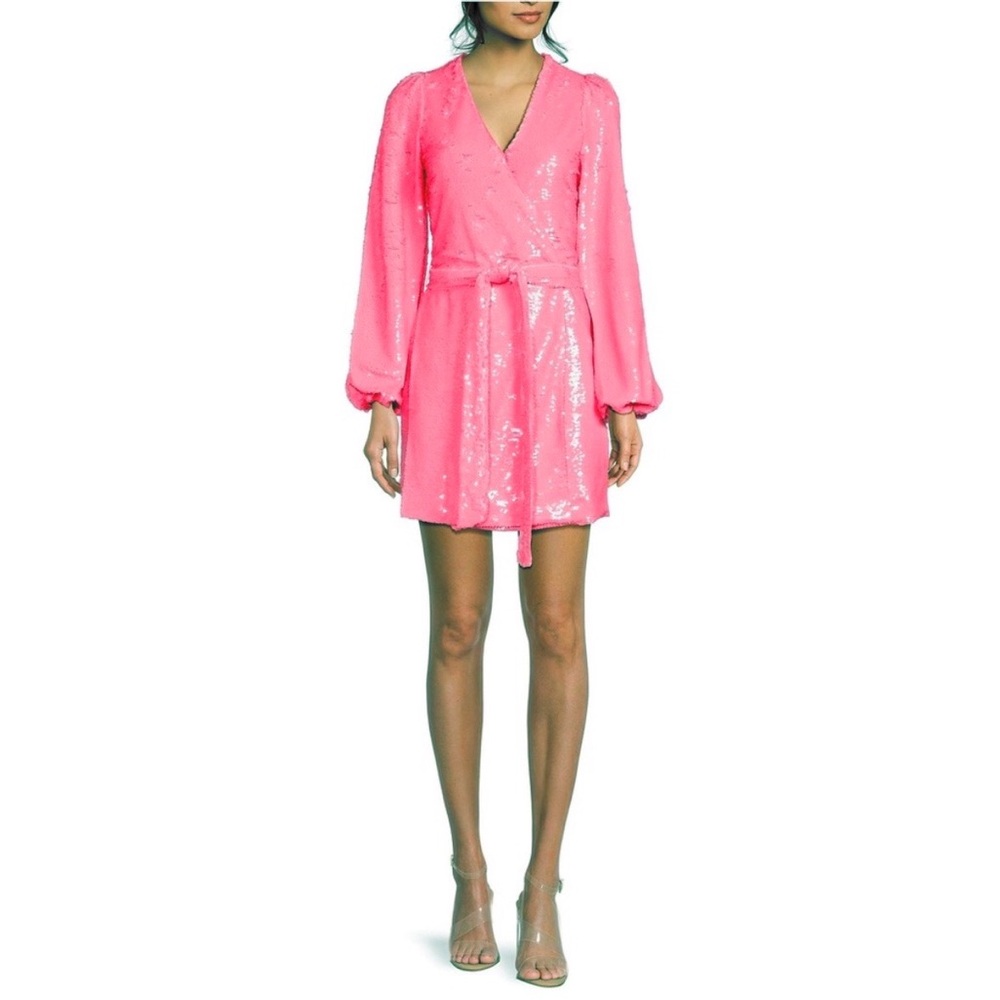Elegant Pink Sequin Mini Dress